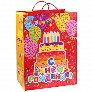 Пакет подарочный - С днем рождения!  глянцевый (Играем вместе, CLRBG-HB-03 (12))